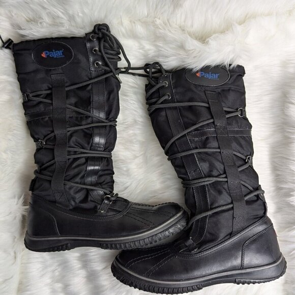 Pajar women’s Grip Leather snow winter boots Size 10 Black - Picture 7 of 10